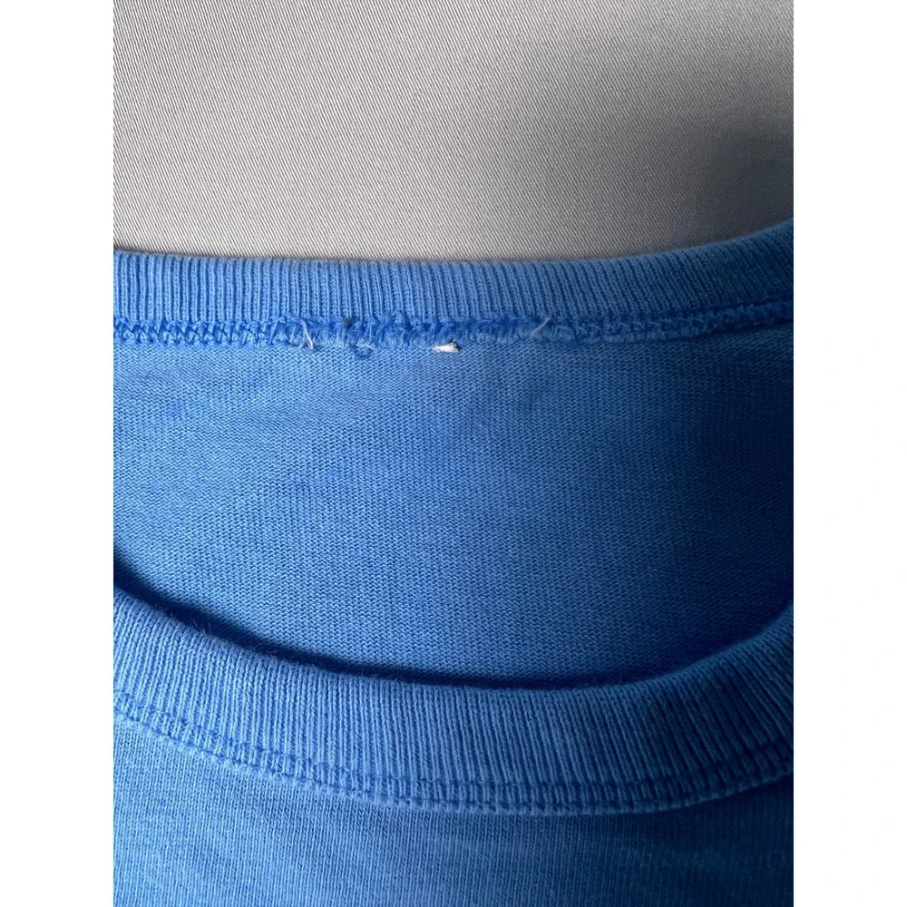 Champion Mens Pocket T-Shirt Blue Embroidered Script Logo Short Sleeve Tee